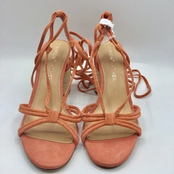 Gibson Latimer Tasha Suede Lace Up Heeled Sandals - Picture 3 of 6
